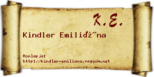 Kindler Emiliána névjegykártya